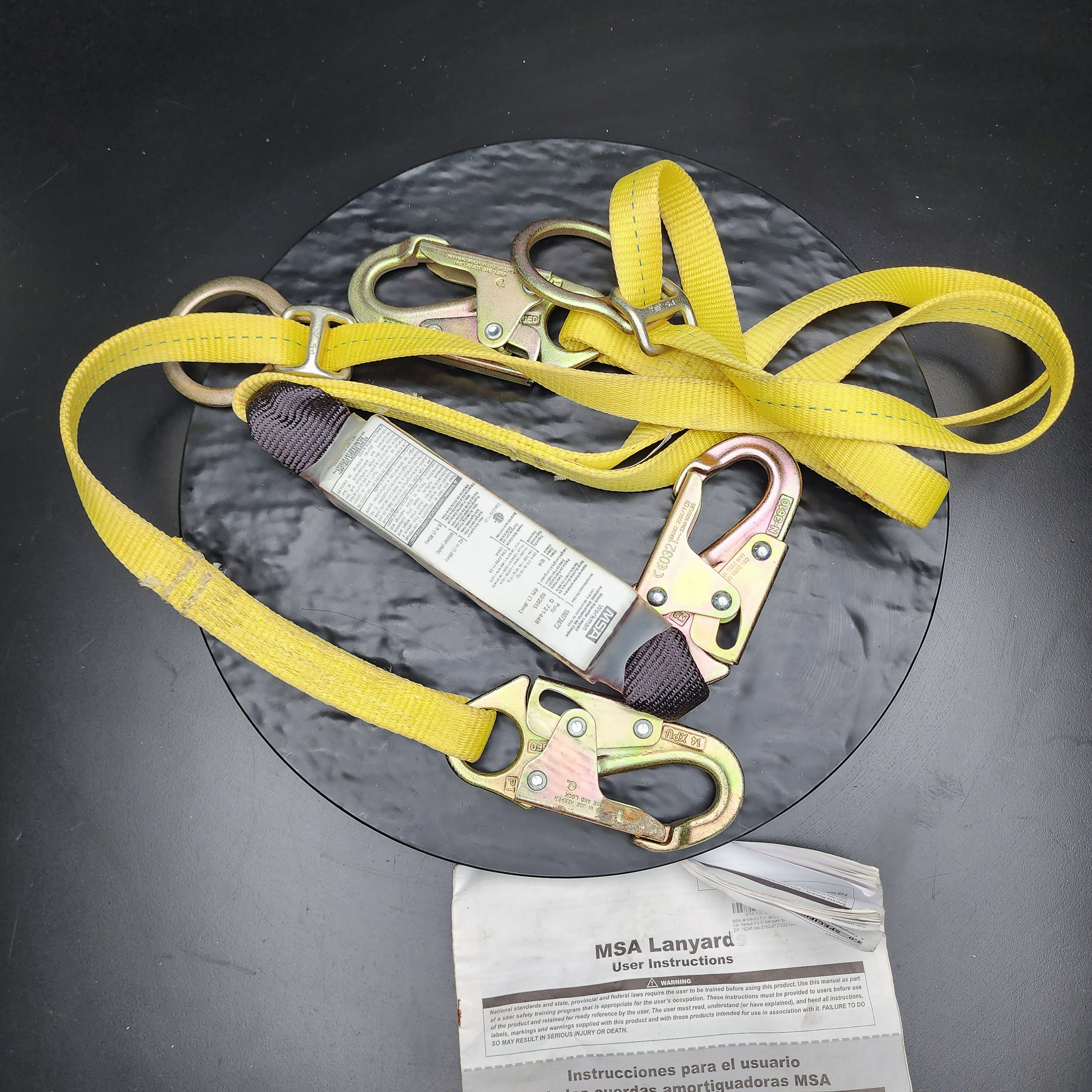 Workman 6' Lanyard, Twin Leg, Tie Back/Snap Hook, Safety Harness Gear Tool - Picture 1 of 7