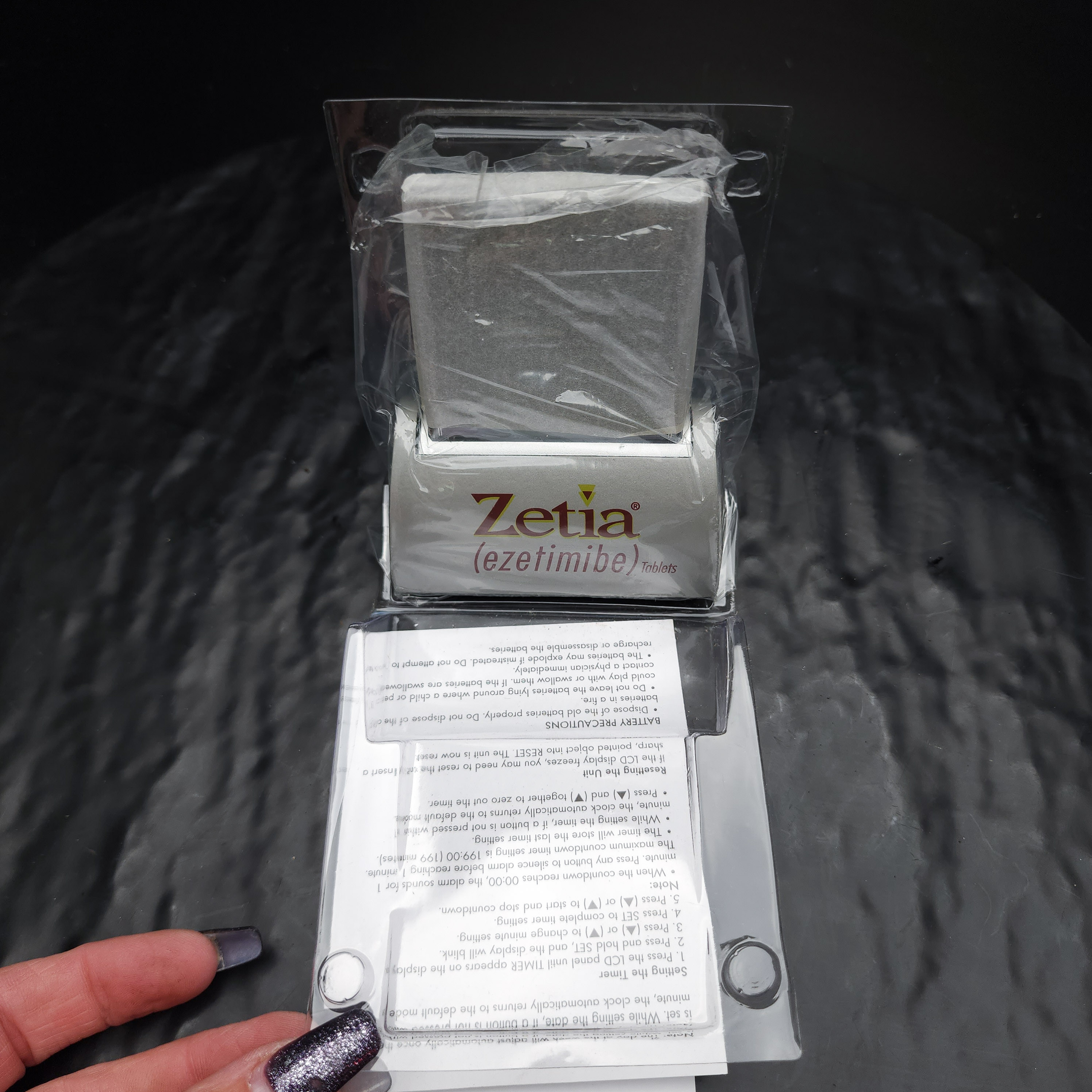 Zetia Ezetimibe Multi-Function Desk Clock LCD Pharmaceutical Promo Vintage - Picture 2 of 2